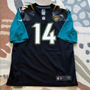 Nike Black and Teal Jaguars Jersey
